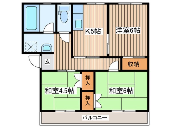 コーポラス霞A棟の物件間取画像